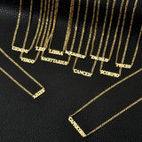 SIMPLE TWELVE ZODIAC STAINLESS STEEL GOLD NECKLACE_CWMM2726