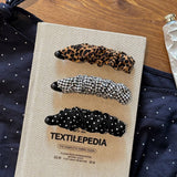 Polka Pleated Banana Clip Retro Hair Claw_Cwaha08083