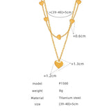 HEART SHAPED DOUBLE LAYER TITANIUM STEEL NECKLACE_CWAJE1084