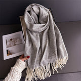 Elegant Camellia Cashmere Feel Tassel Scarf Wrap_Cwasc03244