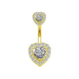 BUTTERFLY HEART BELLY BUTTON RING ZIRCON GEM_CWMM9182