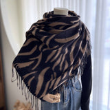 STRIPED PRINT FAUX CASHMERE SCARF FOR WINTER_CWASC1472