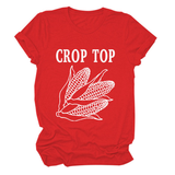 CORN LETTER PRINT TEE WOMEN S CASUAL T SHIRT_CWTTS1502
