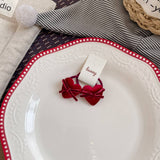 Velvet Bow Heart Clips Kids Sweet Style_Cwaha08369