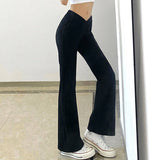Solid Color High-Waisted Slim Long Casual Pants
