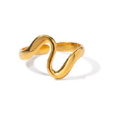 18K GOLD PLATE STAINLESS STEEL SNAKE OPEN RING_CWAJE1226
