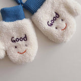 CHILDRENS CUTE SMILING FACE LAMBSKIN GLOVES_CWASC2112