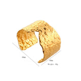 Wide Irregular Open Cuff In 18K Stainless Steel