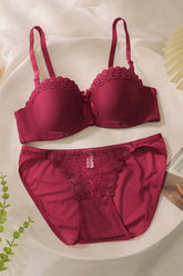 Cwmu00266_Embroidered Butterfly Underwire Bra & Panty Set
