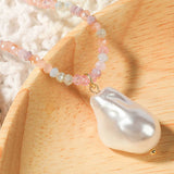 CRYSTAL PENDANT BEADED NECKLACE_CWAJE0436