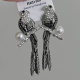 Vintage Personalized Pearl Parrot Earrings