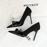 FASHIONABLE SHALLOW BOW HIGH HEELS_CWSHH0082