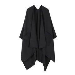 SOLID COLOR SHAWL POCKET WARM SCARF CAPE_CWASC2182
