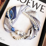 Pearl Magnetic Skinny Silk Neck Scarf_Cwasc03934