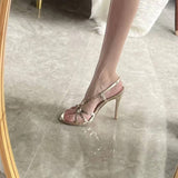 GOLD SLIM HEELS FASHIONABLE VERSATILE HIGH HEELS_CWSHH0030