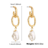 FASHIONABLE PEARL GOLD RIMMED ZINC ALLOY EARRINGS_CWAJE2814