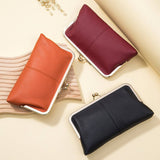 GENUINE LEATHER SIMPLE FASHION CLIP BAG LONG WALLET_CWAB3739