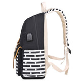 CANVAS BACKPACKS FOR SCHOOL 2PCS USB SET_CWAB5494