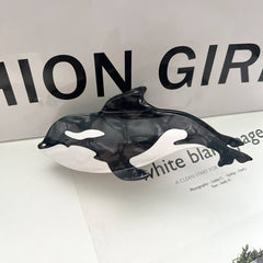 Tricolor Orca Acetate Claw Clip Ocean Chic Style