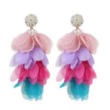 BOLD FOUR COLOR TASSEL EARRINGS STATEMENT DROPS_CWMM6175