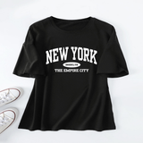 Trendy Letter Print T-Shirt For Women, Loose Fit