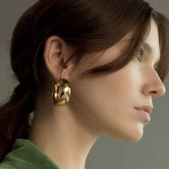 25MM WIDENED ARC STAINLESS STEEL EARRINGS_CWAJE0517