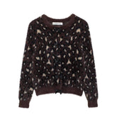 Vintage Jacquard Bow Knit Cardigan Jacket