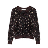 Vintage Jacquard Bow Knit Cardigan Jacket