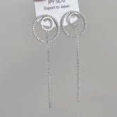 HOLLOW GEOMETRIC RING TASSEL EARRINGS_CWAJE1314