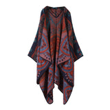 Vintage Hooded Cape Faux Cashmere Shawl Cape_Cwasc2271