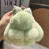 CUTE PLUSH DOLL BOW BUNNY CAR KEYCHAIN PENDANT_CWMM2477