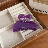 ELEGANT BOW RHINESTONE CLAW CLIP SOLID COLOR_CWAHA5904