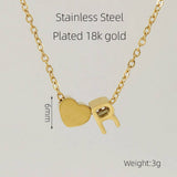 18K GOLD HEART LETTER PENDANT NECKLACE_CWAJE0692