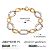 STYLISH TWO TONE TITANIUM STEEL CHAIN BRACELET_CWAJE4790