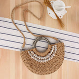 SIMPLE SEMICIRCLE HAND STRAW BAG_CWAB2105