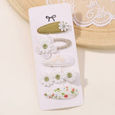 DAISY BB CLIP SET PRINTED CUTE FABRIC CLIPS_CWAHA6701