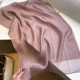 PLAID SHINE SILK SCARF LONG BLEND SPRING WRAP_CWASC0616