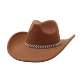 Western Ethnic Felt Cowboy Fedora Hat_Cwah04446