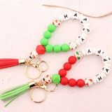 CHRISTMAS NEW SILICONE BEAD BRACELET KEYCHAIN_CWMM1309