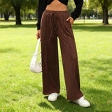 Solid Color Velvet Drawstring Loose Casual Pants