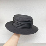 HIGH GRADE SATIN FLAT TOP SUN HAT FOR WOMEN_CWAH3447