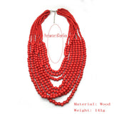 BOHEMIAN MULTI LAYERED WOODEN BEADS NECKLACE_CWMM4737