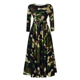 FASHIONABLE LACE UP PRINTED OVERSIZED DRESS_CWDMD3697