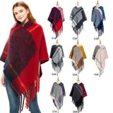 THICK TASSEL COLOR MATCHING PULLOVER CAPE SHAWL_CWASC1206