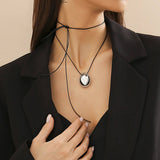 DRAWN WAX THREAD NECKLACE WITH PENDANT_CWAJE1160