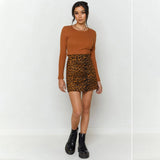 SEXY LEOPARD PRINT HIGH WAIST SUEDE HIP SKIRT_CWBSS0373