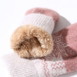 Winter Warm Knitted Plush Jacquard Gloves_Cwag0254