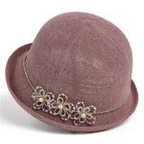 PEARL FLOWER HEMLINE FISHERMAN HAT_CWAH1454