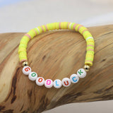 COLORFUL POLYMER CLAY LETTER BEADED BRACELET_CWMM3570