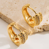STARRY HOOP EARRINGS GOLD PLATED UNIQUE DESIGN_CWMM8534